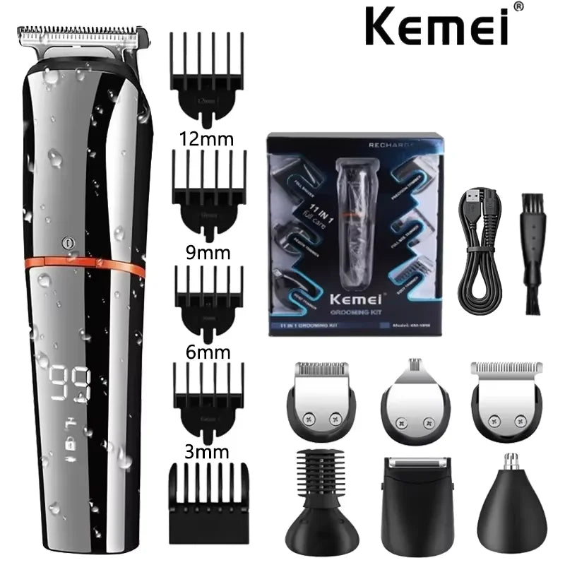 Kemei KM-5898 Digital Display All In One Hair Trimmer For Men Eyebrow