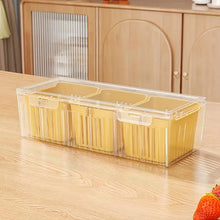 1 Set of Food Storage Containers Square Transparent Compartments for