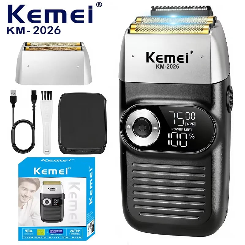 Kemei KM-2026 Electric Shaver Rechargeable Powerful Floating Razor