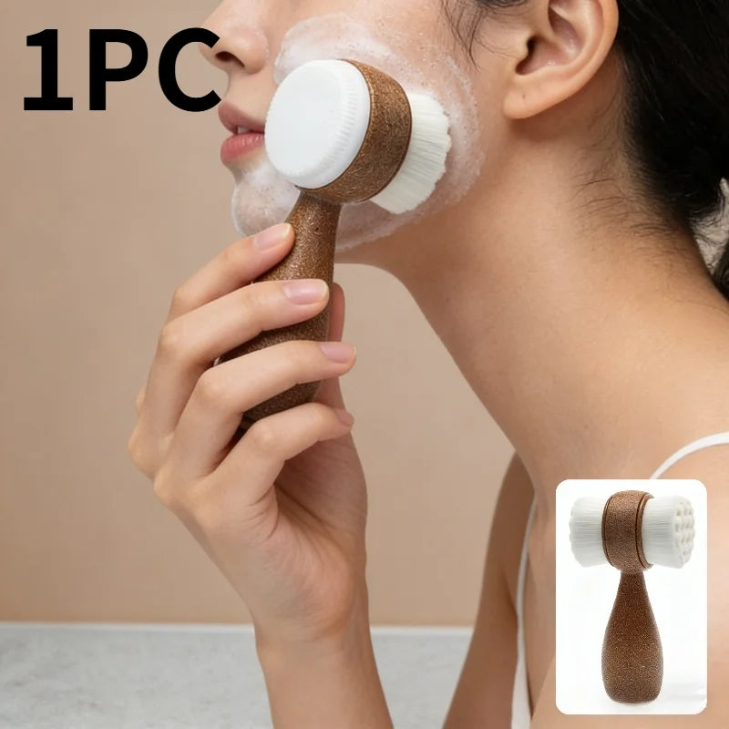 1PC Coconut Fiber Facial Brush, Double-Sided Exfoliating Manual