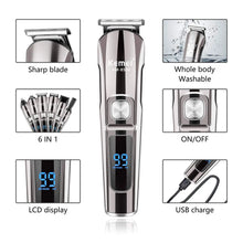 Kemei Professional Multifunction Beard Hair Trimmer Waterproof 6 In 1