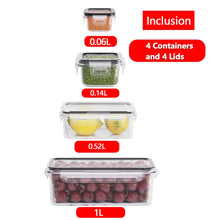 4 Piece Food Storage Containers Set with Easy Snap Lids + - Airtight
