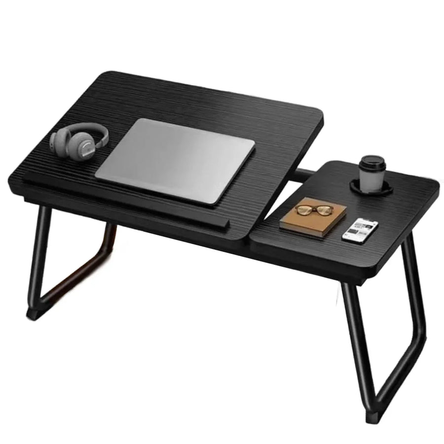 Laptop Desk, Bed Table With Foldable Legs & Cup Slot, Reading Holder