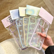 Candy Color Bowknot Design Clear Phone Case For iPhone 18 Pro 17 16 15
