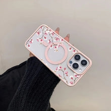Pink Cherry Elegant Floral Background Design Magnetic Phone Case For