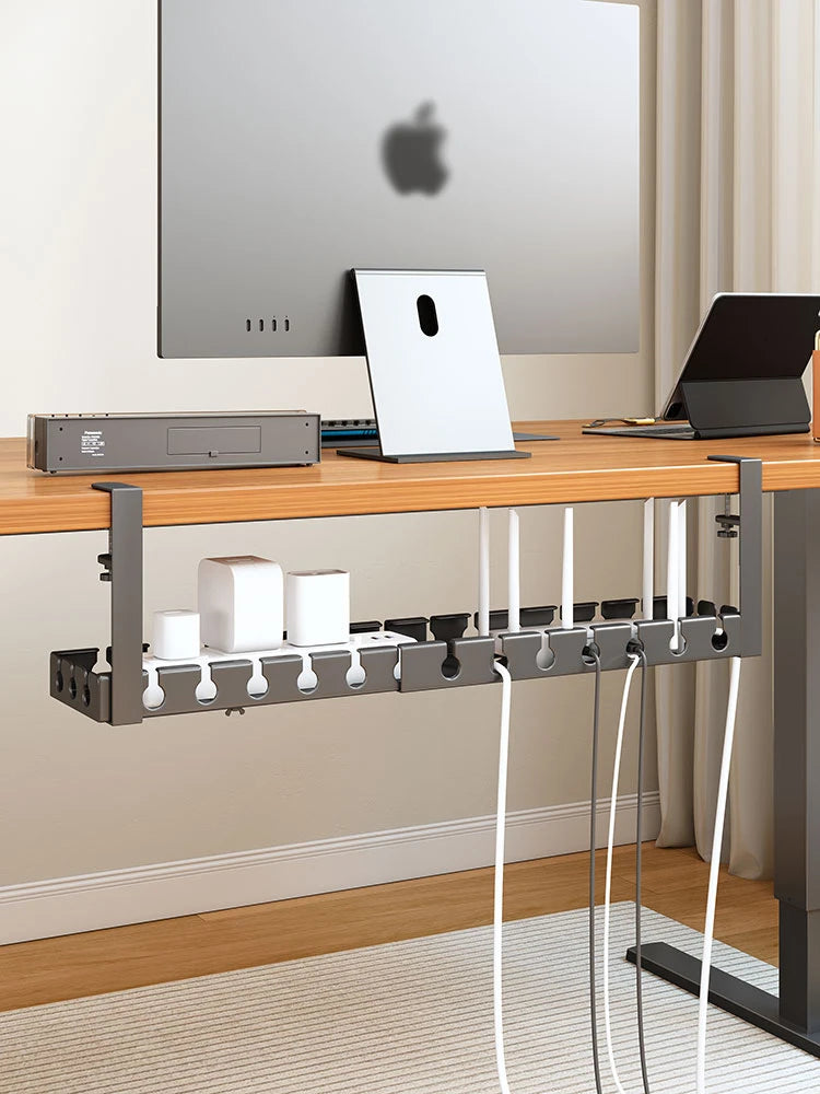 Under Desk Cable Management Tray,Extendable Sturdy Steel Cord Hider