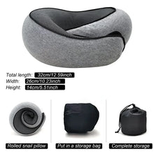 Travel Neck Pillow Memory Foam U-shaped Snail Style Support Portable