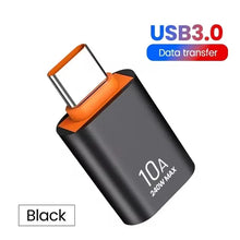10A OTG Type C Female to USB A Male USB 3.0 to Type-C Converter Fast