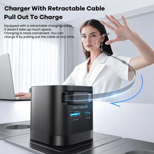 65W GaN USB Charger with Type C Retractable Cable 3 Port QC4.0 PD3.0