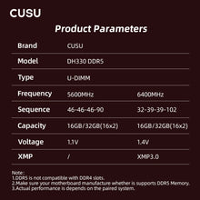 CUSU RAM DDR4 8GB 16GB Memory 3200MHz 3600MHz DDR5 5600MHz 6400MHz