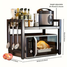 Retractable Microwave Oven Rack, Multi‑Tier Kitchen Countertop Storage