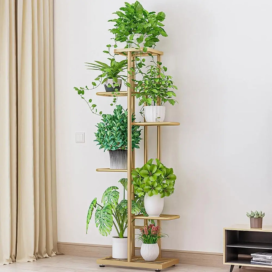 6 Tier 7 Potted Metal Plant Stand Corner Indoor & Outdoor Tiered Plants