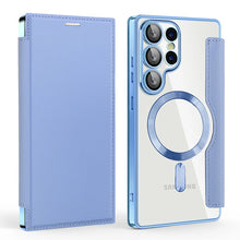 For Magsafe Magnetic Luxury Solid Color Leather Flip Wallet Card Slot