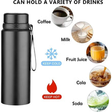 1000ml Stainless Steel Insulated Water Bottle Keeps Drinks or Cold for