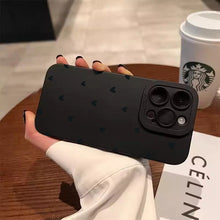 Black Love Heart Phone Case For iPhone 18 17 16E 16 15 14 11 Pro Max
