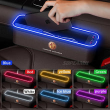 Car Seat Crevice Storage Box USB Charging Seat Gap Slot Mood lamp For