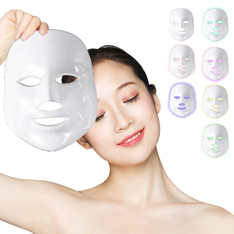 Led Facial Mask Light Therapy Face 7 Colours Beauty Devices Skin