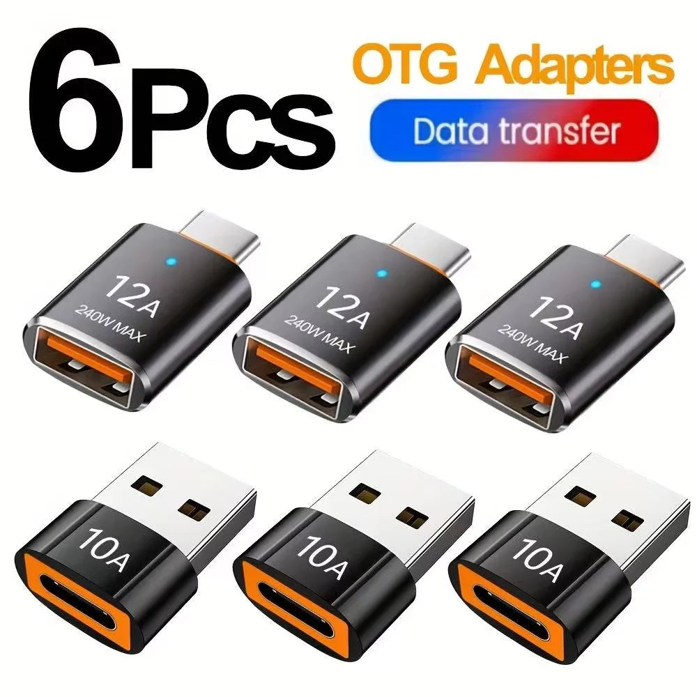 12A USB 3.0 To Type C Adapter LED OTG USB C Male to USB A Female
