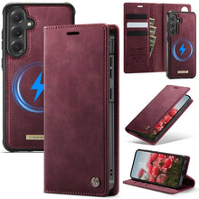 Magnetic Wireless Charging Leather Wallet Phone Case for Samsung Galaxy