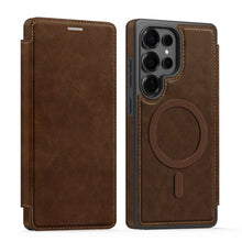 Luxury PU Leather Magnetic Flip Bracket Case For Samsung Galaxy S22 S23