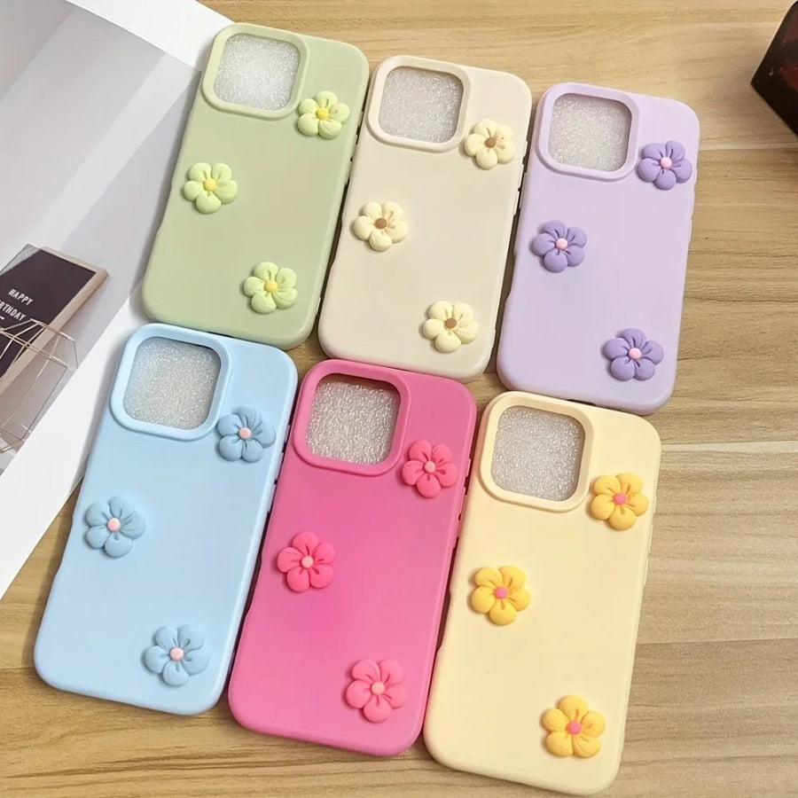 Cute Colorful Dopamine Flower Phone Case For iPhone 17 18 Pro Max 16 15