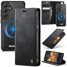 Magnetic Wireless Charging Leather Wallet Phone Case for Samsung Galaxy