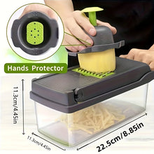 16-in-1 Vegetable Chopper - Manual Food Slicer with Container & Drain