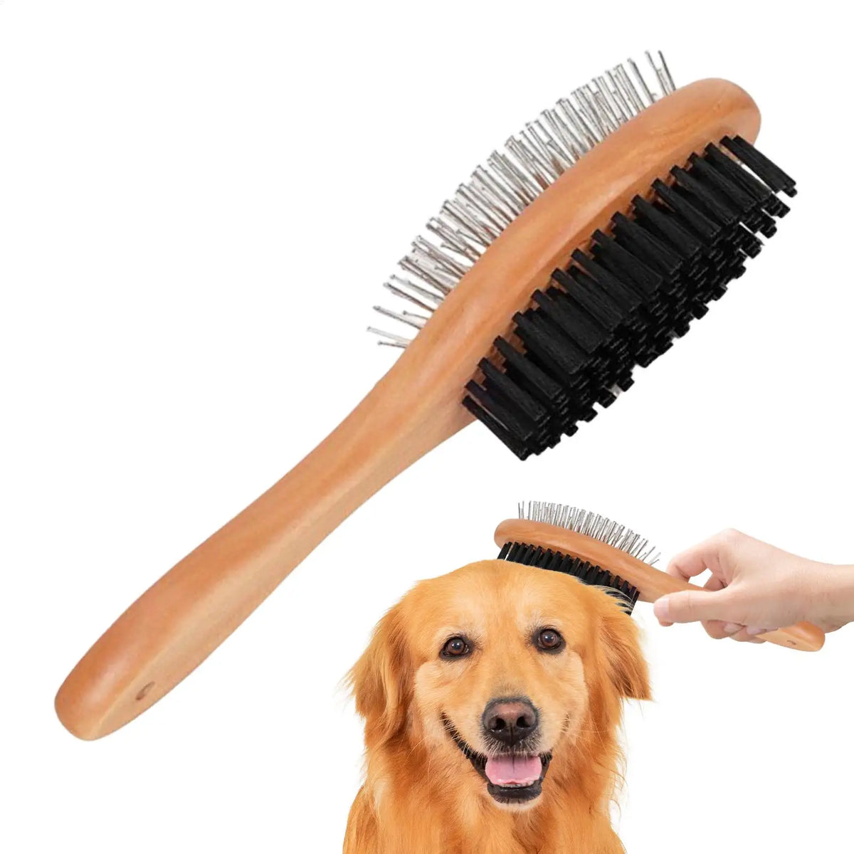 Pet Grooming Brush Double-sided Comb Stainless Steel Needle Bristles