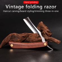 Men's Manual Vintage Shaving Razor Stainless Steel Blade with Ebony