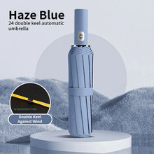 24 Bone Windproof anti-UV Fully Automatic Large Umbrella 3 Folding Ribs