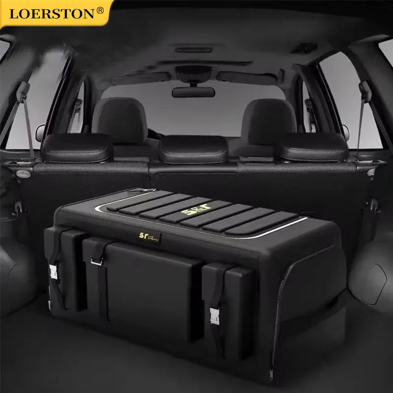 Car Trunk Storage Organizer With Lid Universal Car 70L Box Oxford Cloth
