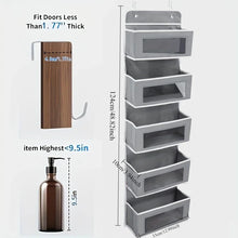 5-Shelf Hanging Storage Organizer - Behind Door Anti-Tilt 5 Large