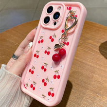 Cute 3D Cherry Pendant Charm Pattern Phone Case For iPhone 18 17 16 15