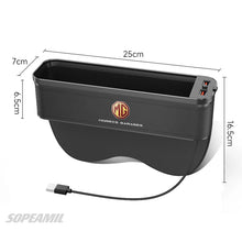 Car Seat Crevice Storage Box USB Charging Seat Gap Slot Mood lamp For