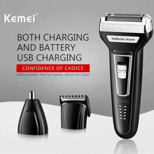 Kemei Multi-functional Waterproof 3 In 1 Grooming Kit Cutter Head USB