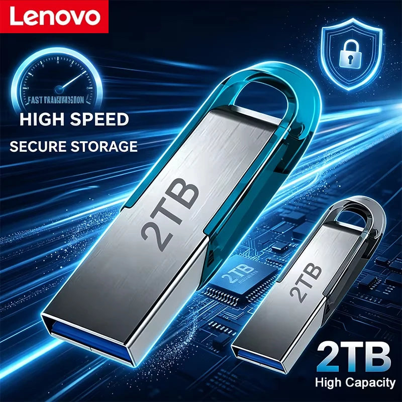 Lenovo 2TB USB 3.2 Flash Drives High Speed Metal Pendrive 1TB 512GB