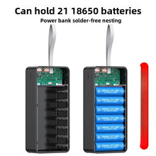 DIY 21*18650 Battery Storage Box 22.5W Fast Charging Mobile Power Bank