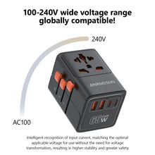 65W/45W/25W GaN Universal Travel Adapter with 2 USB Type C Fast