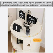 Podofo Plastic Round Bedside Nightstand with Drawers Practical Storage
