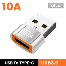 10A OTG Type C Female to USB A Male USB 3.0 to Type-C Converter Fast