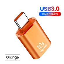 10A OTG Type C Female to USB A Male USB 3.0 to Type-C Converter Fast