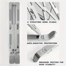 Adjustable Aluminum Laptop Stand - 6-Level Height, Foldable & Portable