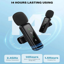 Lavalier Wireless Microphone 80mAh Rechargeable Battery Clip-On Podcast