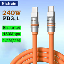 Hichain PD240W USB C Fast Charging Cable Soft Liquid Silicone Type to C