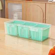 1 Set of Food Storage Containers Square Transparent Compartments for