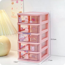 Desktop Storage Box Organizer Student Table Transparent Drawer Cute