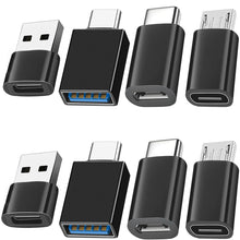 8pcs USB to USB C Adapter, USB Type C Female to USB Micro USB to USB C
