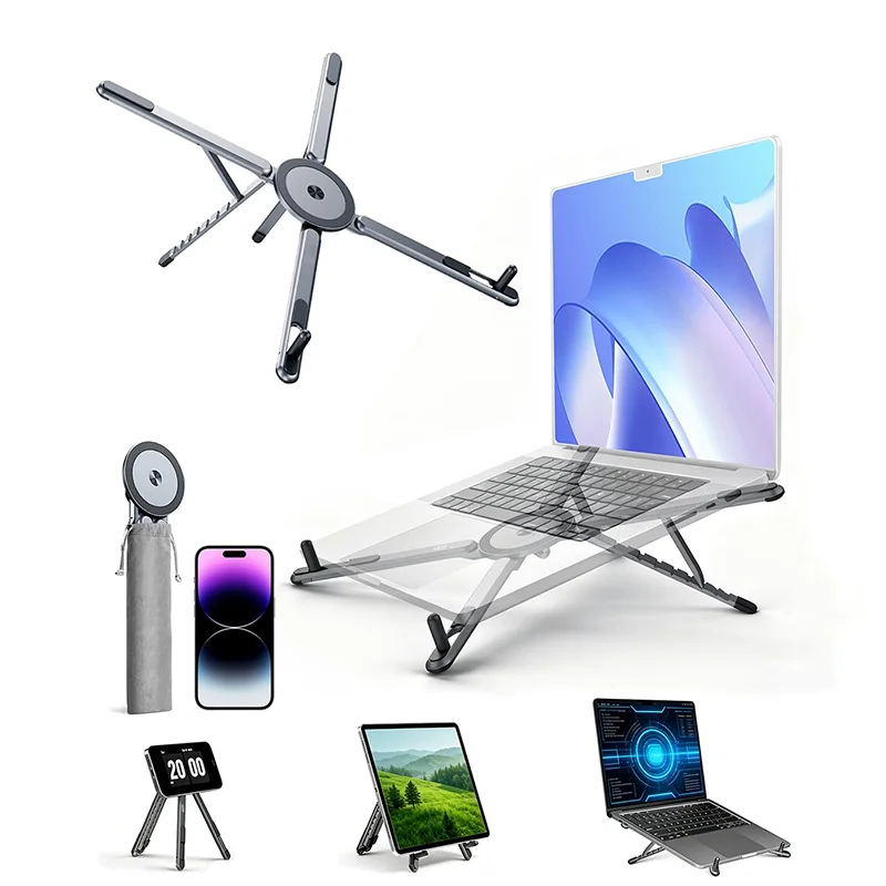 Portable Foldable Laptop Stand for Desk Ergonomic 8-Level Height
