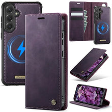Magnetic Wireless Charging Leather Wallet Phone Case for Samsung Galaxy