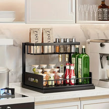 Pull Out Organizer Shelf Multifunctional 2 Tier Storage Rack Large